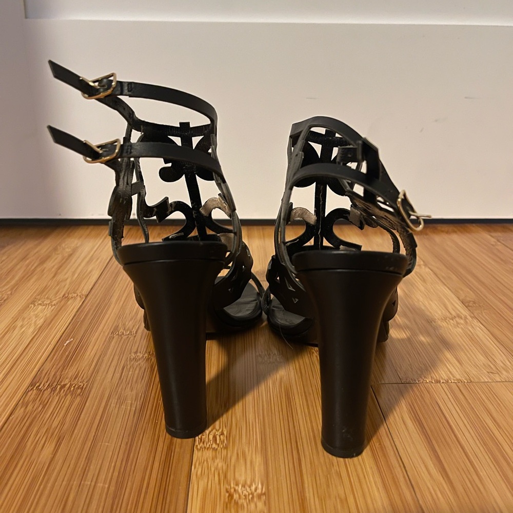 Hermes Black Cutout Heeled Sandals - Picture 6 of 6